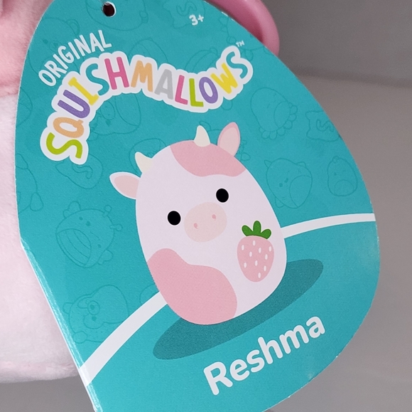 RESHMA 🍓🐮 Strawberry Heart Cow Clip "Best Squad" Original Squishmallow ☆ NWT - Picture 3 of 8